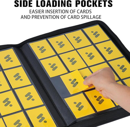 Premium 1000+ Pockets Card Binder,16 Pockets Card Binder Ringless Side Loading Trading Card Album Folder for TCG -White