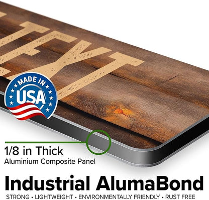 Custom Sign, Custom Street Sign, 11 Font Colors, 13 Font Styles, 4 Hole Options, 22 Sizes, 4x18 Inches, Rust Free DiBound, Fade Resistant, Made in USA by My Sign Center (Vintage Wood)
