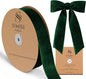 Dark Green Velvet Ribbon 1.5'' 25 Yards for Christmas Tree, Gift Wrapping, Flower Bouquet, Wreath Decorations, Bow Making