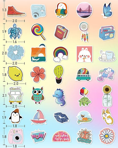 Sticker for Water Bottles, 300 Pcs/Pack Cute Vinyl Waterproof Vsco Laptop Stickers for School Students Gifts Classroom Teachers Prizes Stickers for Kids Teens Girls