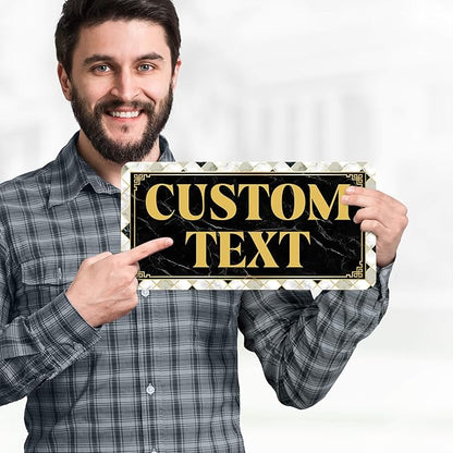 Custom Sign, Custom Street Sign, 11 Font Colors, 13 Font Styles, 4 Hole Options, 22 Sizes, 6x12 Inches, Rust Free DiBound, Fade Resistant, Made in USA by My Sign Center (Marble Tile)