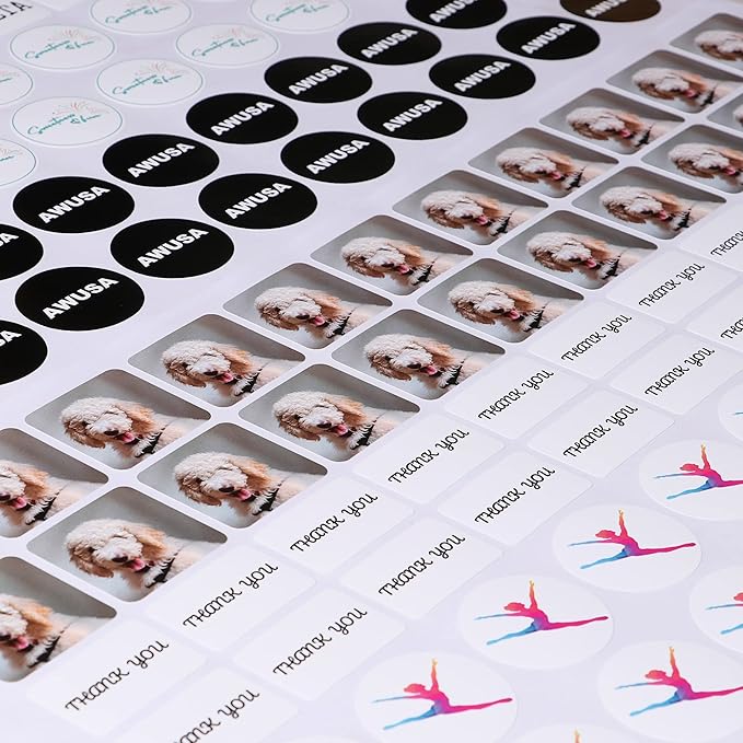 Custom Stickers - Personalized Labels, Customized Stickers with Any Design Image Logo Text, 100 Labels (Flower, 4.5"x4.5")