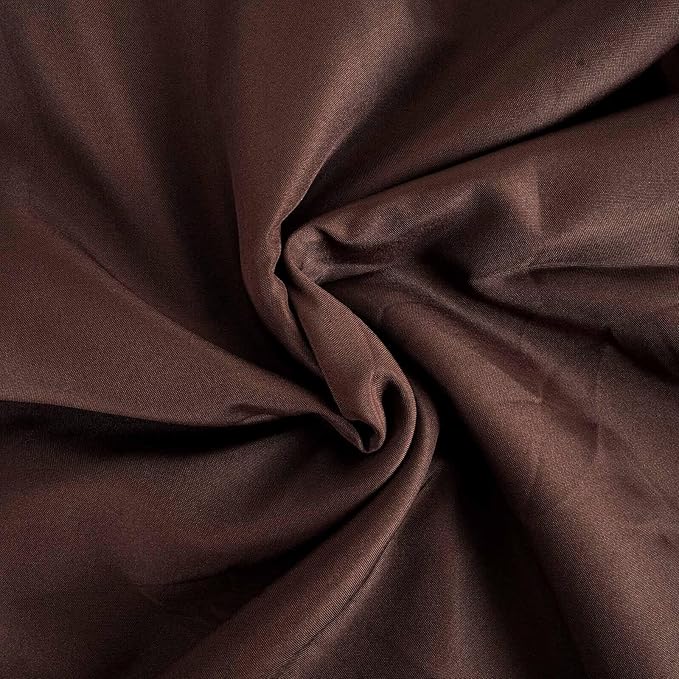 Efavormart Round Tablecloth, 132 Inch Stain & Wrinkle Resistant Washable Table Cloth, Decorative Polyester Fabric Table Cover for Banquet, Wedding, Dining- Chocolate