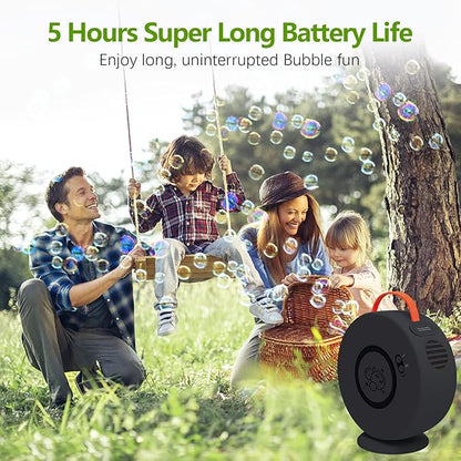 Bubble Machine for Kids Toddlers,Automatic Bubble Blower Rechargeable, 90° 360° Auto Rotatable Portable Bubble Maker Electric Bubbles Toy for 3 4 5 6 7 8 Year Old, Outdoor Wedding Party Gifts