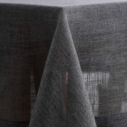 maxmill Flaxy Faux Linen Tablecloth with 2-Tone Slubby Yarn Texture Wrinkle Resistant Anti-Shrink Soft Table Cloth for Kitchen Dining Restaurant Tabletop Rectangle 60 x 120 Inch Charcoal