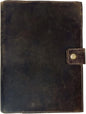 Refillable Leather Journal | Premium Lined A5 Notebook Cover | 200 Ruled Writing Pages | Card Holder Slot | Leather Bound Journals for Men & Women, Best Gift Travel Diary, Cool Planner