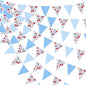 32Ft Blue Gingham Cheery Pennant Banner Fabric Triangle Flag Garland Streamers Party Decorations for Ma Cherie Baby Shower Cherry on Top Bachelorette Fruit Birthday Picnic Spring Garden Supplies
