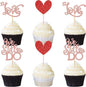 24 PCS We Still Do Cupcake Toppers Glitter Love Heart Bridal Shower Cupcake Picks for Wedding Engagement Bridal Shower Theme Party Cake Decorations Supplies Rose Gold