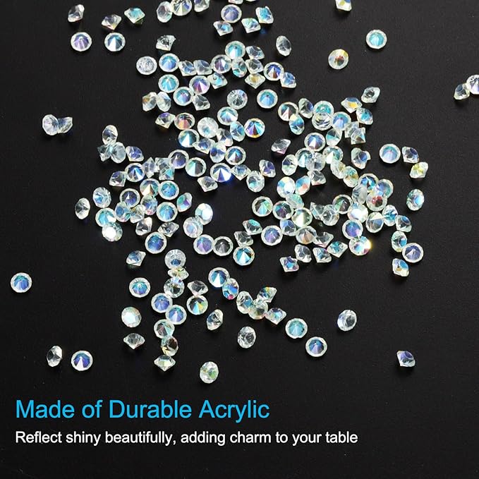PATIKIL 14000Pcs Wedding Table Scatter Confetti Crystals 3mm Acrylic Diamonds Vase Fillers Gems for Table Centerpiece Decorations Bridal Shower Party, Mint Green AB