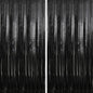 Crosize 2 Pack 3.3 x 9.9 ft Black Foil Fringe Backdrop Curtain, Streamer Backdrop Curtains, Streamers Birthday Party Decorations, Tinsel Curtain for Parties, Photo Booth Backdrops, Party Décor