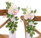 10 Wedding Aisle Decorations for Wedding Ceremony Pink Wedding Chair Decorations Flowers for Wedding Aisle Decor Church Pew Decorations