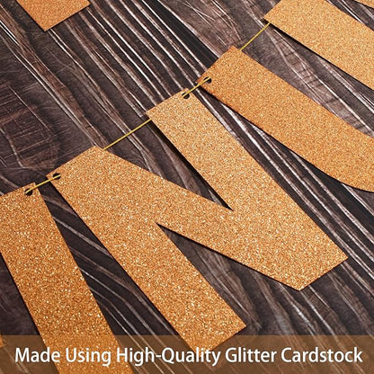 TaoBary 112 Pcs DIY Letter Kit Glitter Customizable Banner Letters Include 107 Letters and Numbers 3 Rope and 2 Needles for Birthday Halloween Christmas Wedding Valentine Party Decor(Glitter Orange)