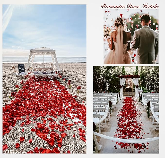 1000Pieces Rose Petals, Artificial Flower Petals Fake Rose Petals for Romantic Night,Wedding,Proposal Anniversary Flower Decorations(Flesh Pink)