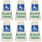 SmartSign 6-Pack Reflective Parking Cone Signs with ADA Wheelchair Symbol, 360 Visibility, Non-Adhesive Vinyl, 3-Side Print