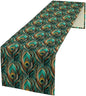 Peacock Feather Table Runner,Retro Aesthetic Green Table Runner for Home Kitchen Dining Party Indoor Outdoor Decoration 13x70 Inch