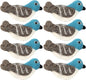 Wool Felt Napkin Ring Set of 8 - Bird Napkin Holder for Dining Table with Silver Electroplated Metal Base - Perfect for Spring, Holiday Parties, Rustic Event (White Blue Grey Black) - CLEENTABLE