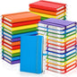 Aneco 50 Sets Pocket Notebook Journals with Pens, A6 Mini Hardcover PU Leather Lined Notebooks 3.5 x 5.5 Inch College Ruled Notepad With Pen Holder for Office School Supplies, Rainbow Color
