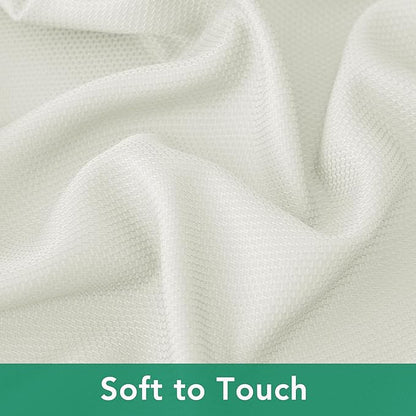 Biscaynebay Textured Fabric Tablecloths 60x84 Inches Rectangular, Ivory Water Resistant Tablecloths for Dining, Kitchen, Wedding, Parties etc. Machine Washable