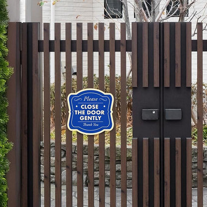 Custom Decorative Outdoor Metal Sign, Personalized Aluminum Driveway Sign - Waterproof, Made in USA - Design 3 Blue Steel 18x18 In