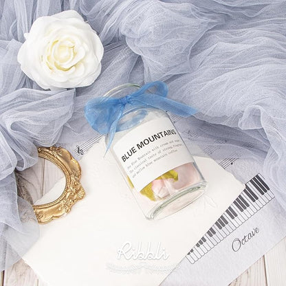 Ribbli Dusty Blue Organza Ribbon 1/2 Inches x Continuous 50 Yard Blue Sheer Ribbon for Gift Wrapping,Cookie Wrapping,Wedding Decoration