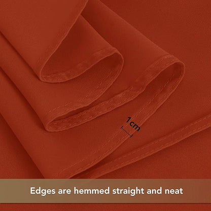 sancua Thanksgiving Square Tablecloths 60x60 Inch Rust, 2 Pack Fabric Fall Table Cloth for Square or Round Tables, Burnt Orange Washable Polyester Table Cover for Dinner, Holiday Party, Display Tables