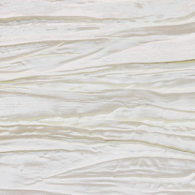 YOUR CHAIR COVERS - 60 x 102 inch Rectangular Crinkle Taffeta Tablecloth - Ivory, Rectangle Table Linens for 6 ft Rectangular Tables, Wedding Crushed Table Cloth