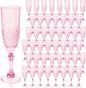 Plastic Champagne Flutes, 48PCS Pink Wine Glasses Goblets Cups Reusable Flute, for Weddings Bachelor Parties Toasting and Events (48, Pink)