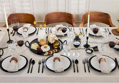 Solino Home Linen Light Natural Tablecloth 60 x 120 Inch - Classic Hemstitch, 100% Pure Linen Rectangular Tablecloth - Machine Washable Table Cloth for Fall, Autumn, Thanksgiving, Christmas, Holiday