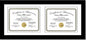 Creative Picture Frames 10X24Bk-W Black Horizontal Double Diploma Frame With 2 Opening White Matting | Holds 2-8X10-Inch Documents With Installed Wall Hanger
