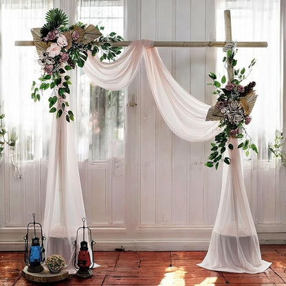 MDS Halloween Chiffon Draping Fabric - 2 Panel, 30" Wide x 75ft Long - Sheer Spooky Arbor & Canopy Drapery for Haunted House Backdrops, Party Ceilings, DIY Costumes & Themed Events - Nude