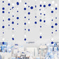 46 Feet Navy Blue White and Silver Circle Dots Garland Royal Blue Hanging Paper Polka Dots Streamer for Birthday Wedding Bridal Baby Shower Nautical Ahoy Achor Pirate Theme Party Decorations Supplies