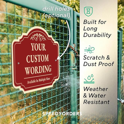 Custom Decorative Outdoor Metal Signs - Personalized Aluminum, Driveway Signs - Design 2 Red Brick, 18x12 In, Waterproof, Made In USA
