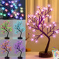 Pooqla RGB Cherry Blossom Tree Light with Remote 28 Colors LED Artificial Flower Bonsai Tree, RGB Table Top Lamp Home Lit Tree Valentine's Day Christmas Decoration 36 LED, Brown Branch