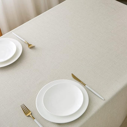 NLMUVW Square Linen Tablecloth 54 Inch Linen Textured Table Cloth Water Resistant Farmhouse Decorative Table Cover for Dining Kitchen Card Cafe, 54 x 54 Inch
