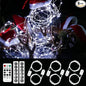 HXWEIYE 6 Pack White Fairy Lights Battery Operated with Remote & Timer, 7ft 20LED Mini String Lights Mason Jar Lights, Waterproof Firefly Starry Lights for DIY Wedding Bedroom Patio Christmas
