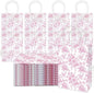 JarThenaAMCS 52Pcs Pink Floral Paper Gift Bag Vintage Wildflower Treat Bags with Handles Chinoiserie Candy Goodie Bags for Spring Summer Birthday Wedding Bridal Shower Party Favors Supplies