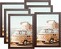 KTKDE A4 Picture Frame Set of 6, Document 8.3x11.7 Certificate Frame Walnut with Plexiglass Gallery Wall Frame, Wall Gallery Poster Frames best gift