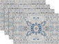 Snycler Table Runner Boho Table Runners Vintage Elegant Farmhouse Table Center Linen Decor for Home Dining Party Entrance (12x18 Inch ,Set of 4) Boho-White