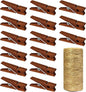 Mini Natural Wooden Clothespins with Jute Twine, 100pcs, 1.4 Inch Photo Paper Peg Pin Craft Clips with 320ft Natural Twine for Scrapbooking, Arts & Crafts, Hanging Photos (Rustic Brown)