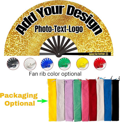 Custom Fans with Your Photo/Text - Personalized Folding Hand Fan for Line Dancing, Weddings, Parties | Decorative Gift for Women, Church Events & Dance Performances (1, 10 Inch)