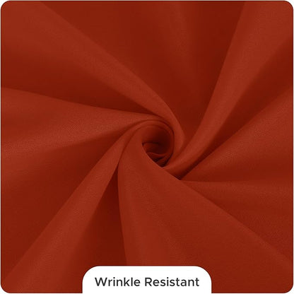 Fitable 8 Pack Round Tablecloths: Stain Resistant Wrinkle Free Fall Table Clothes, Washable Reusable Polyester Table Covers for Wedding Thanksgiving Party Birthday Banquet Reception(Rust, 120 Inch)