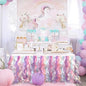 Luxury Organza Mesh Table Skirt Draping Floating Romance - Perfect for Bridal Showers, Birthday Weddings - Clear Flowing Decoration for a Wonderful Main Cake Table (Colorful-6ft, 72" L×30" H)