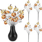 20Pcs Disco Halloween Decor, Disco Pumpkin Table Decoration, 14 Inch Artificial Glitter Mirror Pumpkin Sticks Ornament Halloween Thanksgiving Branches for Table Centerpiece Party Decor