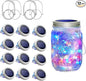 SunKite Solar Mason Jar Lights, 12 Pack 30 LED Waterproof Fairy Firefly Jar Lids String Lights with Hangers(NO Jars), Patio Yard Garden Wedding Decoration - Multicolored2