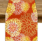 Yellow Floral Table Runner, Chrysanthemum Autumn Spring Summer Vintage Modern Linen Geometric Table Runner for Kitchen Living Room Bedroom Party Holiday, 13x120 Inch