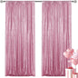 Pink Sequin Backdrop Curtain 2 Pieces 2FTx8FT Glitter Photography Backdrop for Party Wedding Birthday Christmas Decorations