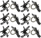 Napkin Rings Set of 12 for Dining Table Decoration Parties Everyday Metal Napkin Holder Leaf Black (Pack of 12)