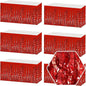 6Pack 29 x108 Inch Red Wave Foil Fringe Table Skirts Metallic Banner for Tinsel Streamer Garland Backdrop for Parade Floats, Mother's Day, Easter, Graduate, Birthday, Wedding Party Decoration