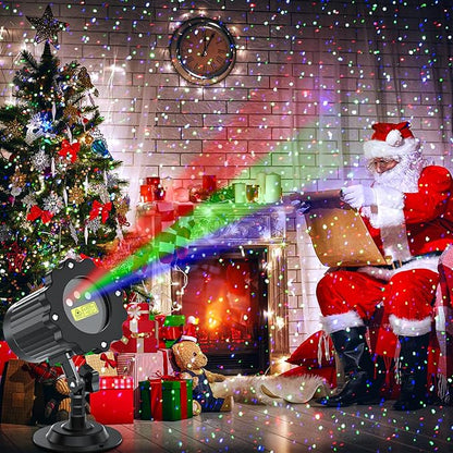 Christmas Projector Lights Outdoor, Garden Light Projector with Timer, Firefly Lights, IP65 Waterproof, Holiday Decoration for Halloween, Christmas, Home, Party, Garden Decor