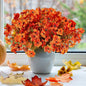 Artificial Fall Flowers Faux Mums for Outdoor Indoor Garden Home Decoration,12 Bundles Faux Silk Daisy UV Resistant Look Real No Fade for Front Door Porch Patio Yard Balcony Autumn Decor